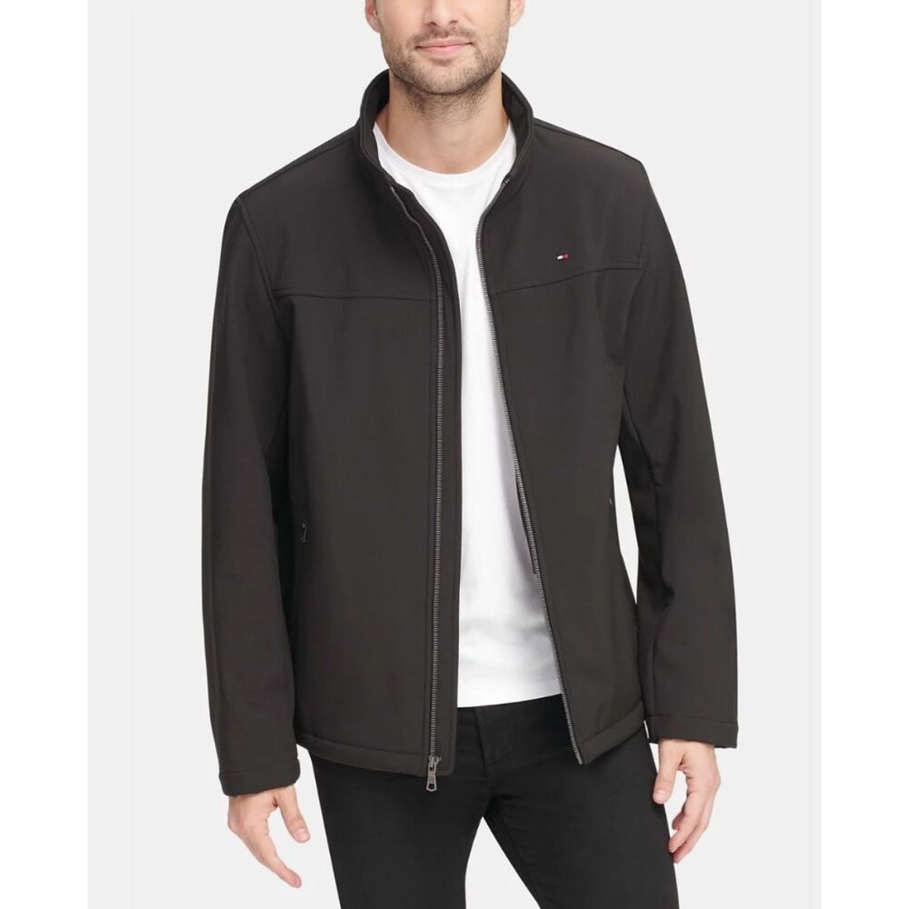Tommy Hilfiger Mens Water & Wind Resistant Jacket L Black
